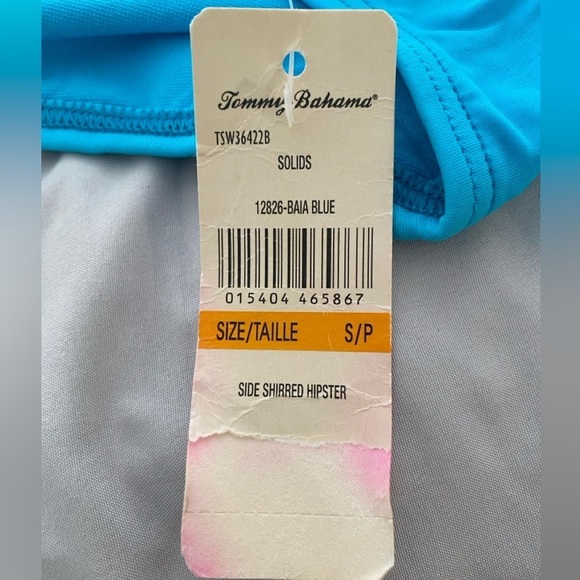 NWT Relax by TOMMY BAHAMA Women S/P Small Side Shirred Hipster Bikini Bottom - Picture 5 of 5
